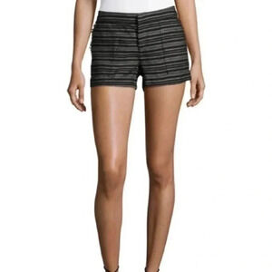 JOIE Chalina Striped Linen Shorts, Black pattern 6